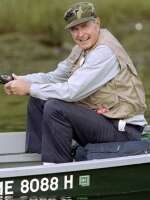 Then-President George H.W. Bush fishing on the Kennebunk River in August 1990, before a scheduled meeting with the Canadian prime minister at his Kennebunkport, Maine home.