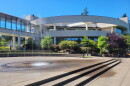 Eugene City Council Chambers and fountain as seen on June 13, 2024.