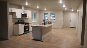 An unfinished kitchen inside a newly constructed home in Kenai. The home is