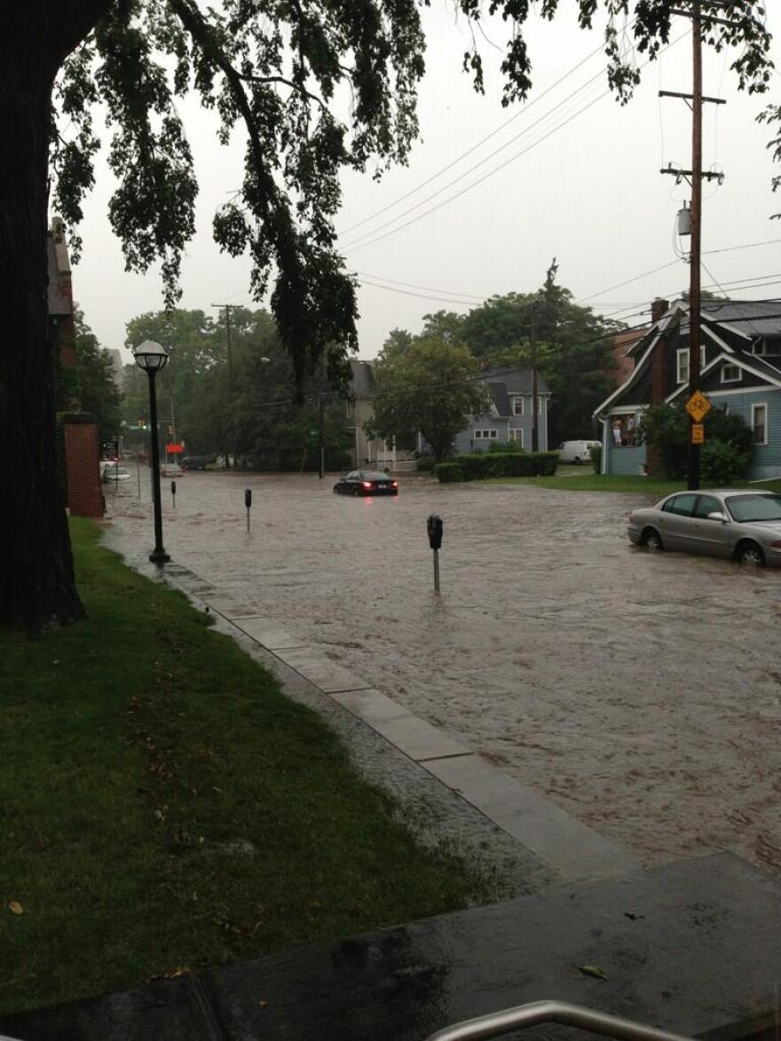 Flooding in Ann Arbor after last night's rain.