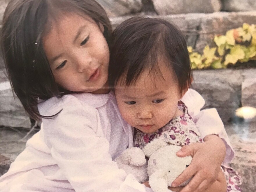 One of Scott Simon's favorite photos of his daughters, Elise and Paulina, taken by his wife, Caroline.