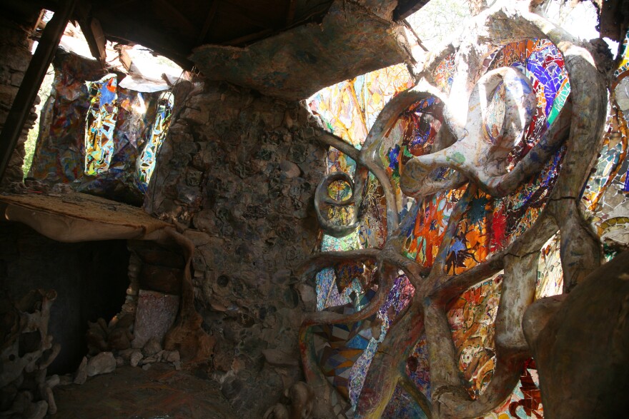 When you do, check out the place's titular building, filled with wild colors and a precarious loft.