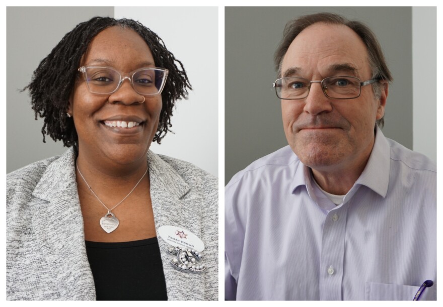 Tamar Brown, left, is the education advocacy director for A Red Circle. Mike Fitzgerald, right, is a reporter for the Riverfront Times.