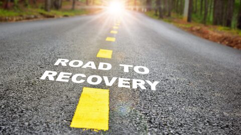 An image depicting the idea of a road to recovery.