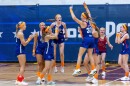 Participants celebrate during day one of the Patriot Games, Sunday, Aug. 9, 2026, in Geneva, Ohio. 
