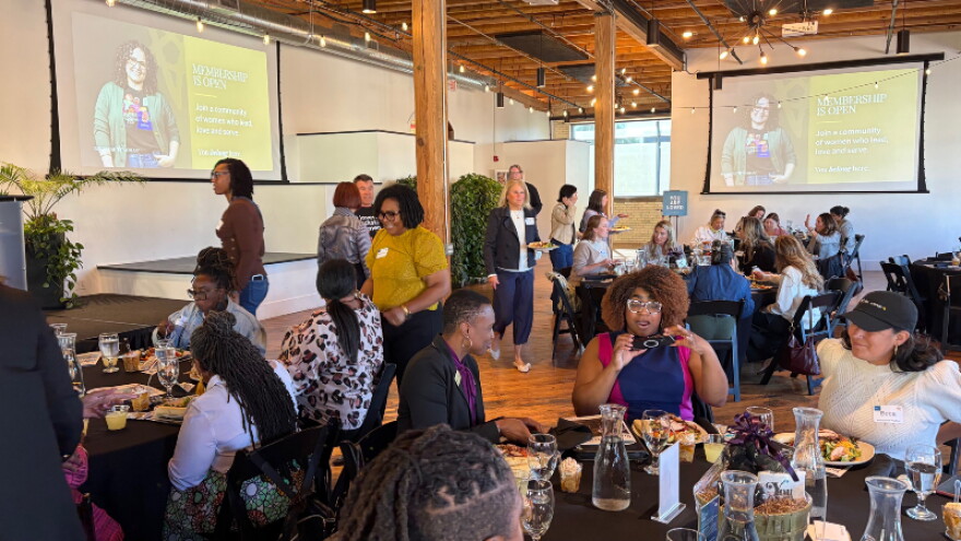 Supporters celebrate Rockstar Woman Movement and Grow's Build With Us announcement.