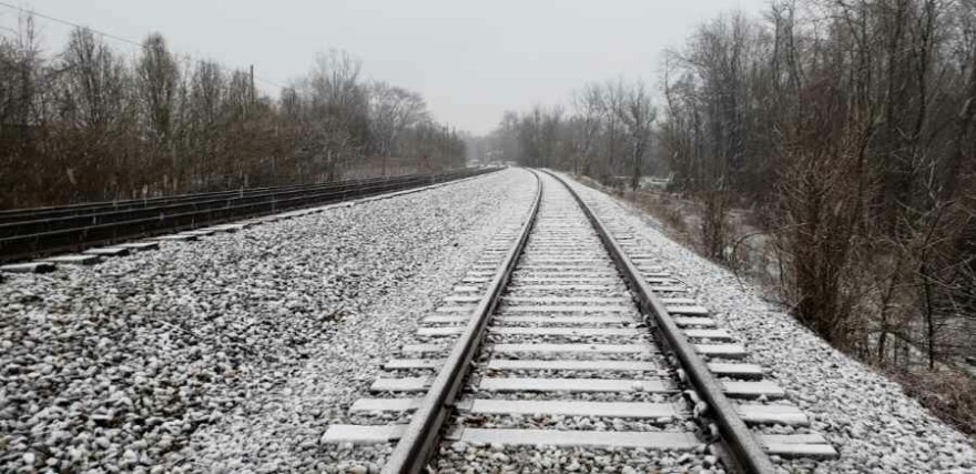 Train tracks near the Coal River encampment.