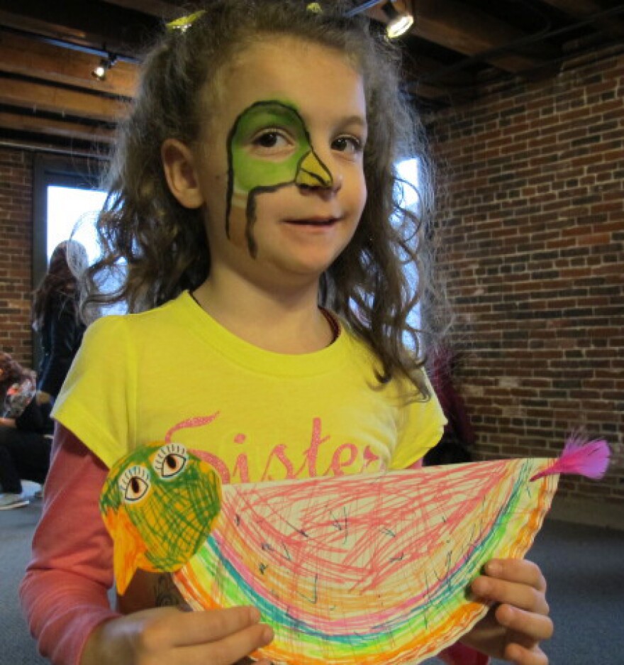 "I love baby ducks," says Grace Miller, 6, who celebrated the 75th anniversary of McCloskey's book at the Make Way for Ducklings Bookstore in Faneuil Hall in Boston.