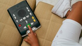 Audio equipment for visually impaired people to use to read books.