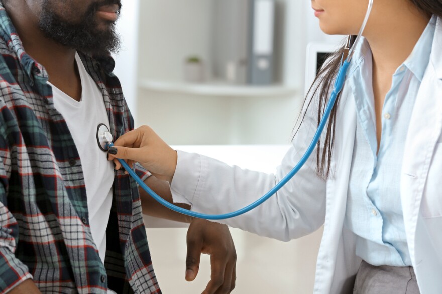 Hypertension disproportionately affects African Americans at a higher rate, and hypertension is a risk factor for left ventricular hypertrophy. 