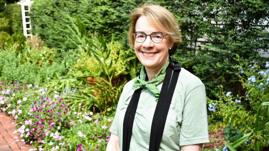 Mary Claire Wall volunteers at the Wing Haven Bird Sanctuary in Myers Park.