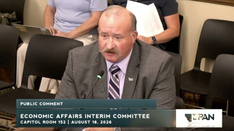 EJ Redding with the Montana Kava & Kratom Association speaks to members of the Economic Affairs Interim Committee.