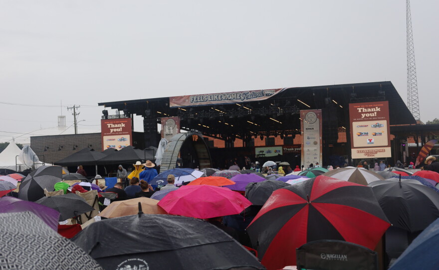 The sea of umbrellas set up by attendees who were ready to enjoy the Feels Like Home Festival rain or shine. Photo by Allison Diaz.