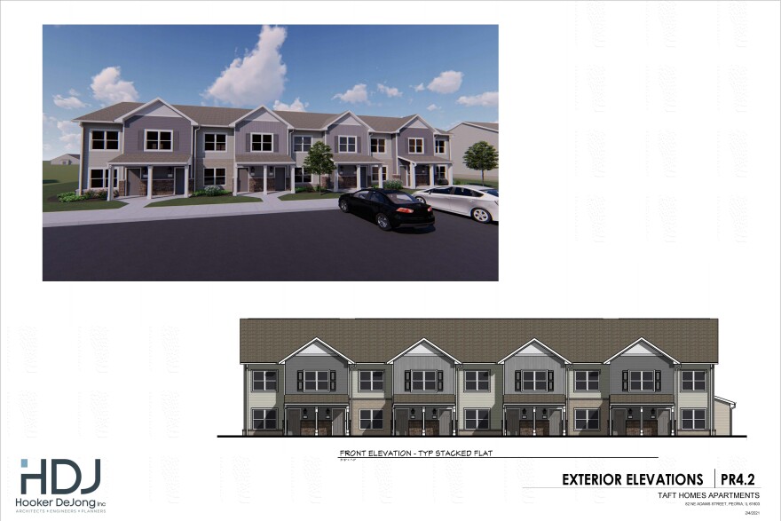 An updated rendering of the new Taft Homes provided to WCBU in September of 2021.