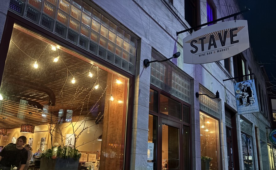 The Lorenz campaign gathered Tuesday night at Stave in Uptown Normal.