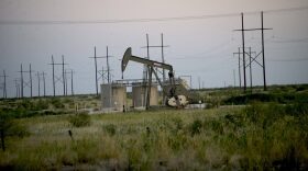 A pumpjack between Hobbs and Lovington in the Permian Basin as seen on Aug. 7, 2025. (Danielle Prokop/Source NM)