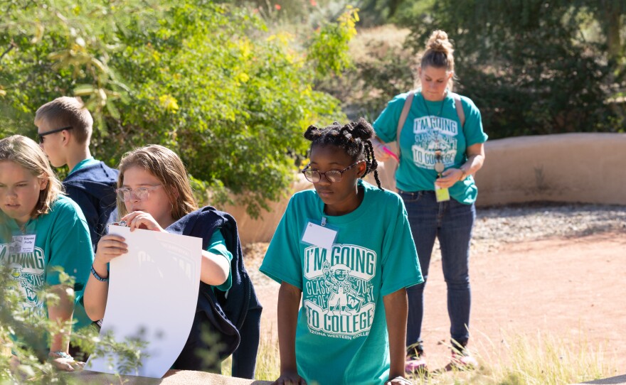 Students had a chance to admire tortoises and desert beauty in the special outdoor space by the AS building.
