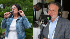 U.S. Rep. Rashida Tlaib and U.S. Sen. Gary Peters.