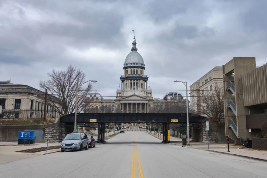 The Illinois State Capitol in downtown Springfield.