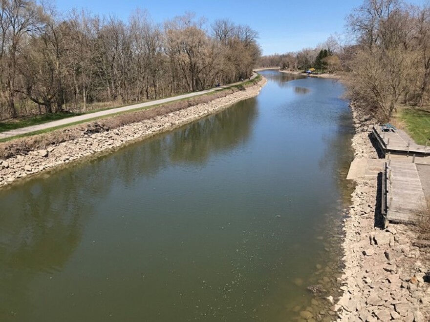 The Erie Canal boat launch at Jefferson Avenue in Fairport, right, shows the water is too shallow to lower a vessel into the waterway.