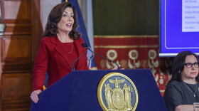  Gov. Kathy Hochul delivers her budget address on Feb. 1, 2023.
