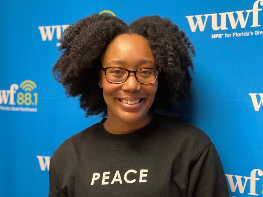 Sierra Lyons in the WUWF studio.