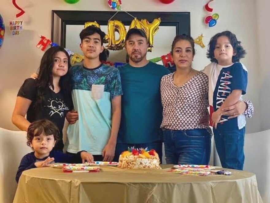 Beatriz Torres and José Jesús Ramirez with their family today. In 2015, their car was struck by another vehicle, killing their 16-month-old son Neithan.