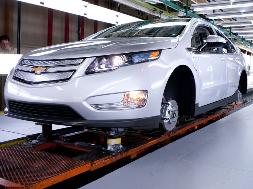 Chevrolet's first pre-production electric Volt was on the assembly line earlier this year in Detroit.