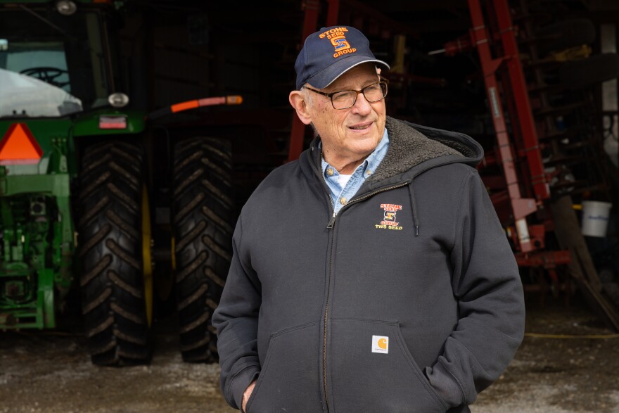 Lin Warfel is a conventional farmer in Tolono, Illinois who struggles with soil erosion. "That's a big problem," he said.