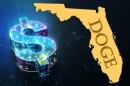 illustration shows a dollar sign with the state of florida with the word DOGE