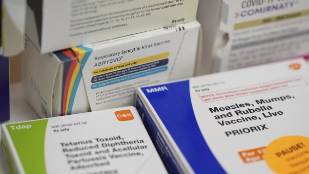Boxes of various vaccines are seen inside a CVS pharmacy, Tuesday, Sept. 9, 2025, in Miami.