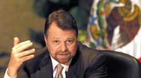 Mexican Foreign Minister, Jorge Castañeda, responds to journalists in Mexico City, October 08, 2001. 