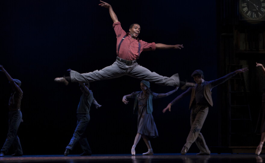 PNB soloist Kiyon Gaines in Twyla Tharp's "Waiting at the Station."