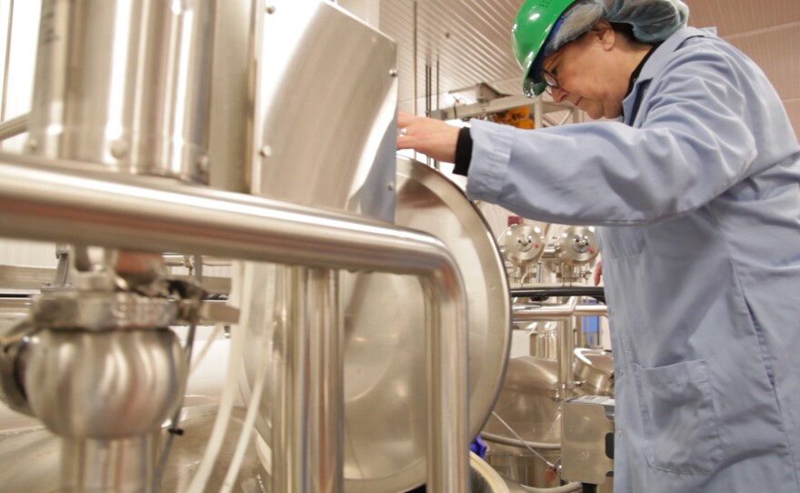 Cheryl Mitchell, shown here at the Elmhurst Milked plant in Elma, N.Y., spent years developing a process to create a plant-based milk that had as much protein as its dairy counterpart.