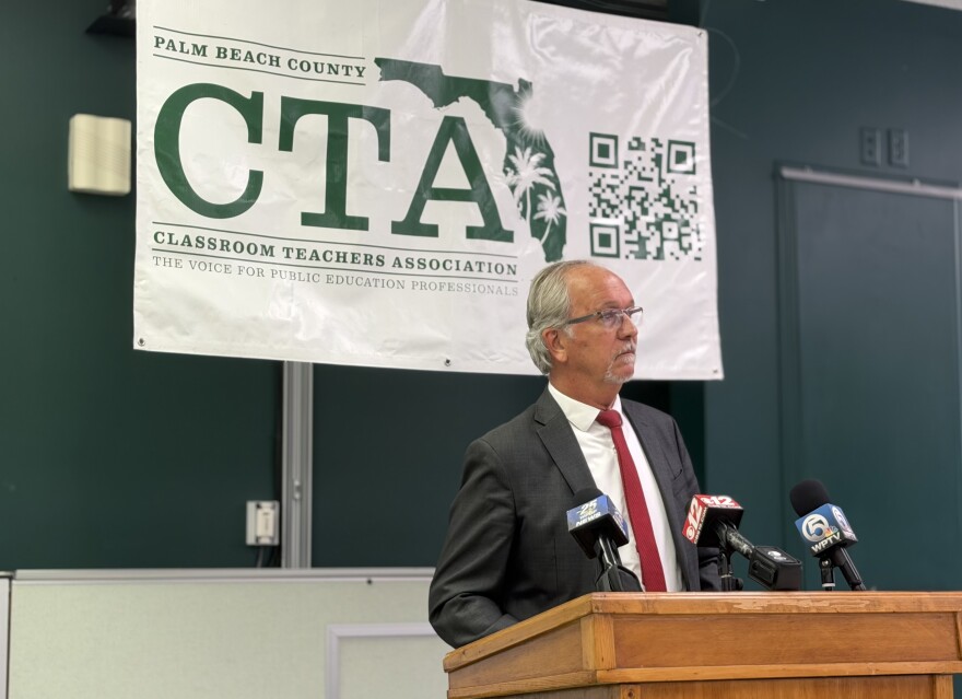 Gordan Longhofer, president of the Classroom Teachers Association of Palm Beach County, described the rift dividing teachers and the district caused by the salary raise negotiations.