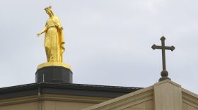 A Virgin Mary statue stands positioned at the top of the Immaculata in St. Marys. The rogue sect that built it, the Society of St. Pius X, has been excommunicated.