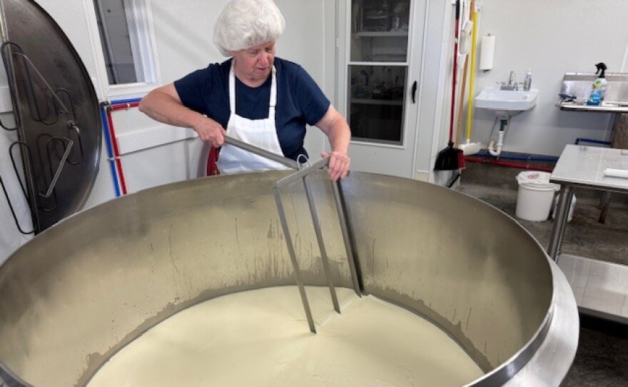 Clara works 12-hour days to make cheese