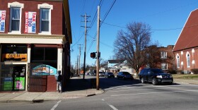 The MLK motorcade rolls east on Chestnut Street in the Russell neighborhood.