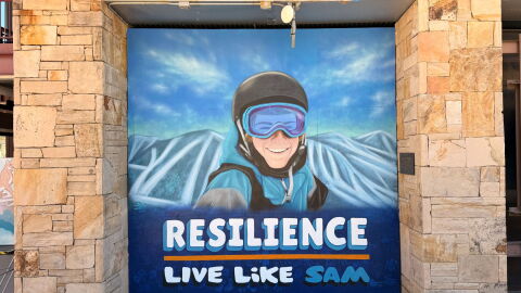 The Live Like Sam mural at Park City Mountain was created as part of the Summit County Mural Project. The project was completed in October 2026.