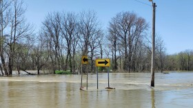 Flooding in Seymour left many roads submerged by several feet of water.
