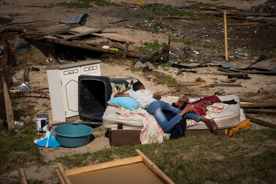 Possessions were strewn in the dirt after a settlement near Covid was dismantled by the authorities. In many cases, settlement residents will rebuild within days of such a local government action.