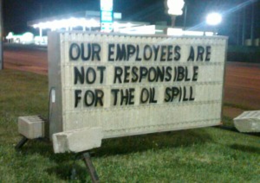 At a Leitchfield BP station just off of the Western Kentucky Parkway Saturday night, June 26th.