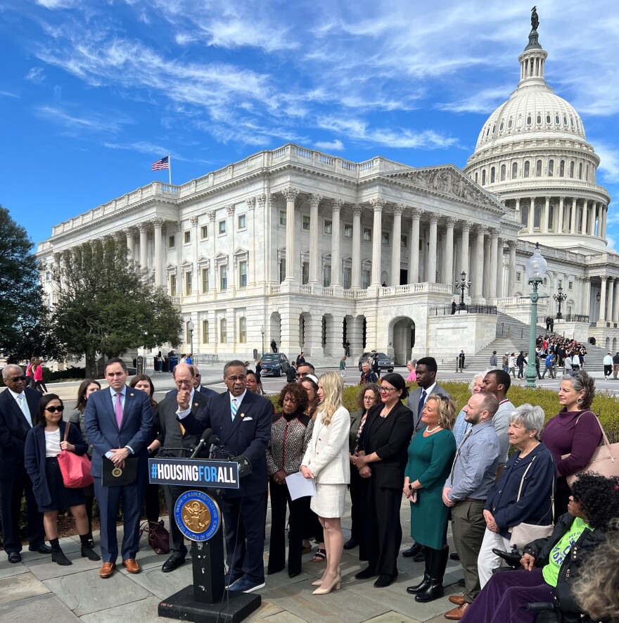 U.S. Rep. Emanuel Cleaver, a Democrat from Missouri, speaks at an April 2024 press conference about affordable housing in Washington, DC.