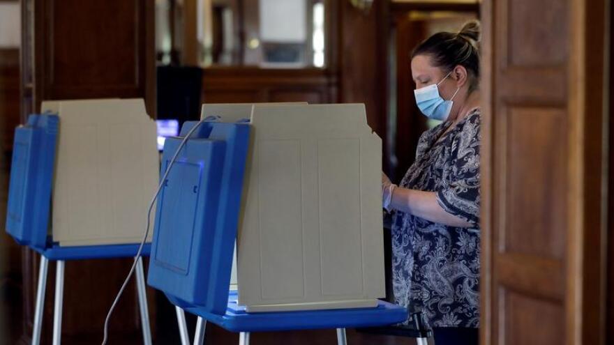 Woman voting