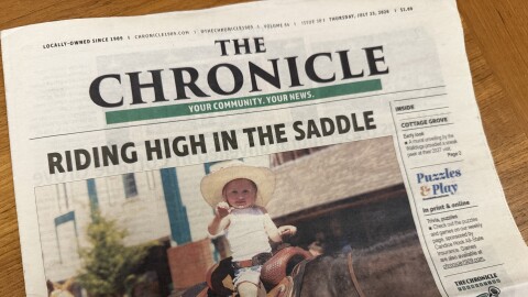 The front page of an issue of The Chronicle, August 12, 2026.