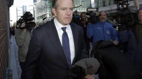 Gordon Ernst, former Georgetown tennis coach, departs federal court in Boston on Monday, March 25, 2019, after facing charges in a nationwide college admissions bribery scandal. (Steven Senne/AP)