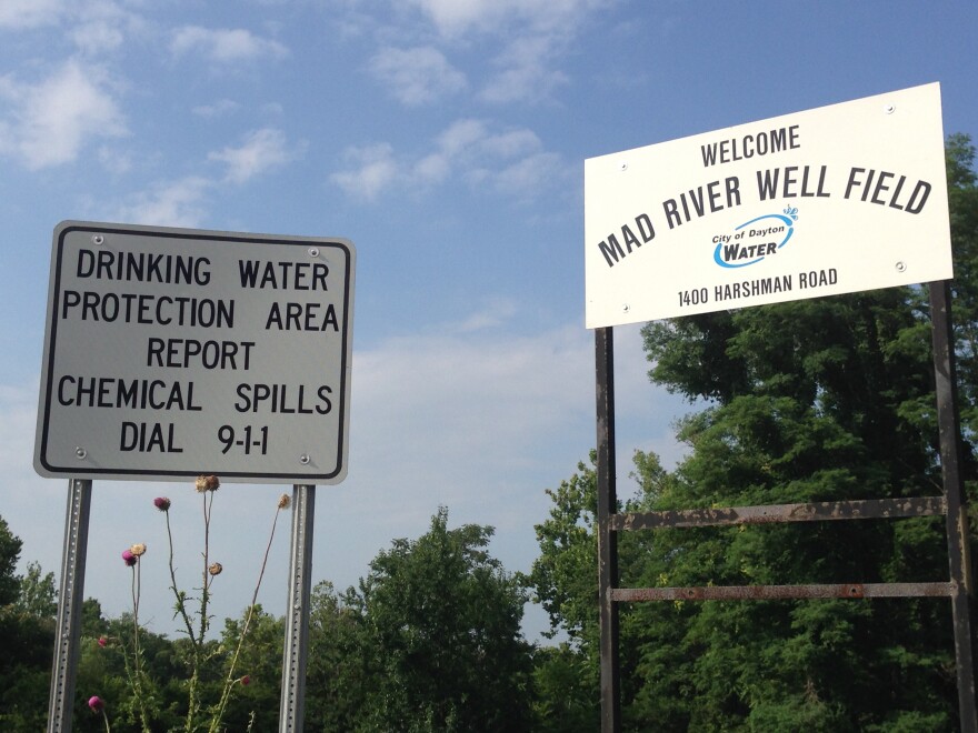 Signs around the Miami Valley demarcate the boundaries of the well fields and source water protection areas. 