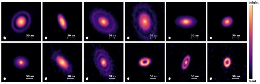 protoplanetary disks are more like doughnuts with holes, but even more often appear as a series of rings.