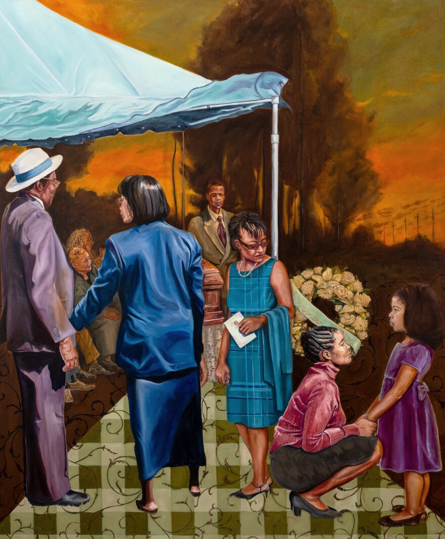 Oil painting titled, 'Remember Me,' by Atlanta-based artist Ayana Ross