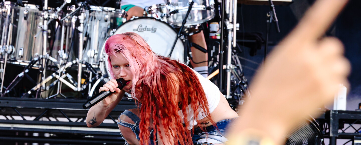 a woman singing